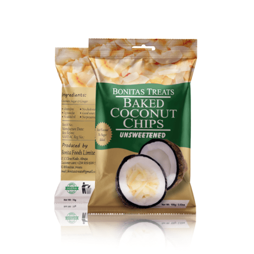 UNSWEETENED BAKED COCONUT CHIPS 100g x 12pcs Bonita Foods Healthy Snacking Options